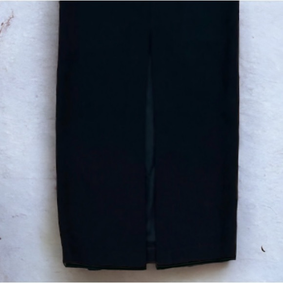 Vintage Maggy London Floral Embellished Long Black Sheath Dress Size 12 - Picture 8 of 10